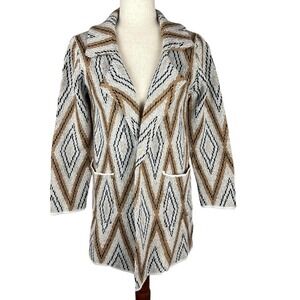 BY DESIGN ROCCO DIAMOND PLAID BLAZER‎ IN BROWN NWT WOMEN'S SIZE SMALL